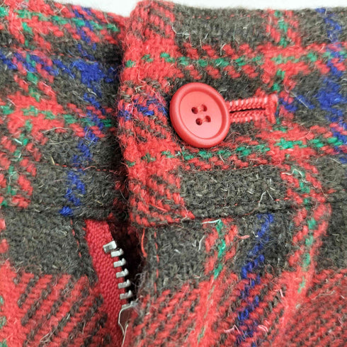 ビギ BIGI 80S ウール100 チェック柄 タックテーパードパンツ レディース